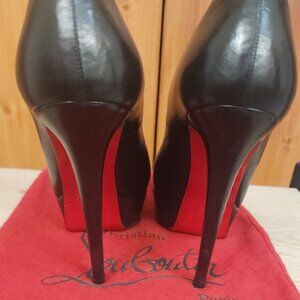 Christian Louboutin Black Platform Heels - Size 37.5